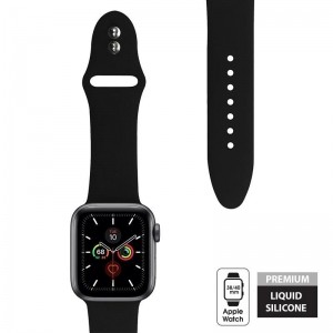 Crong Liquid Band - Pasek Apple Watch 38/40 mm (czarny)-890440