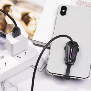 Borofone - kabel gamingowy USB-A do Lightning z ergonomicznym uchwytem do telefonu, czarny-891012