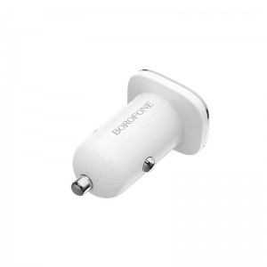 Borofone - ładowarka samochodowa USB z QC3.0, biały-891374