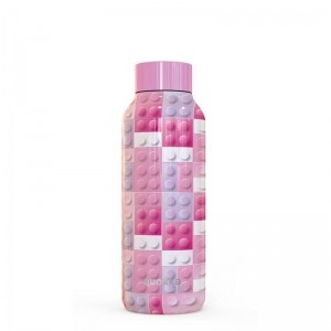 Quokka Solid Kids - Butelka termiczna ze stali nierdzewnej 510 ml (Pink Bricks)-892881