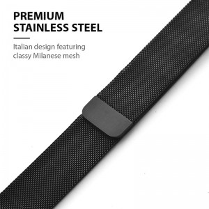 Crong Milano Steel - Pasek ze stali nierdzewnej Apple Watch 38/40 mm (czarny)-940408