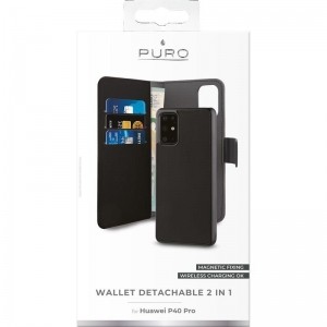 PURO Wallet Detachable - Etui 2w1 Huawei P40 Pro (czarny)-976828