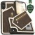 Zizo Nebula Wallet Case - Skórzane etui iPhone X z kieszeniami na karty   saszetka na zamek   szkło 9H na ekran (Dark Br